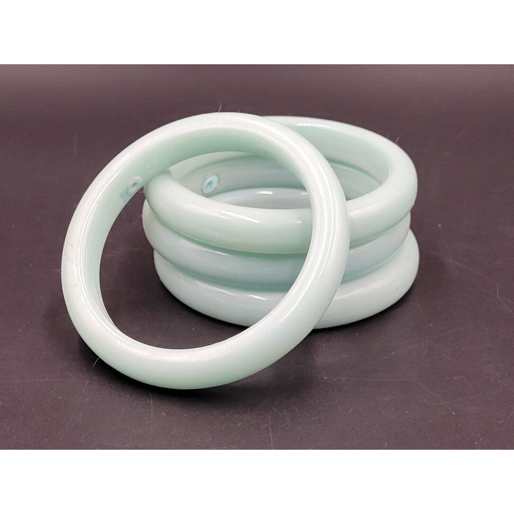 Mint Green Bangles Vintage Jadite Color Early Plastic Bracelet 60s 70s